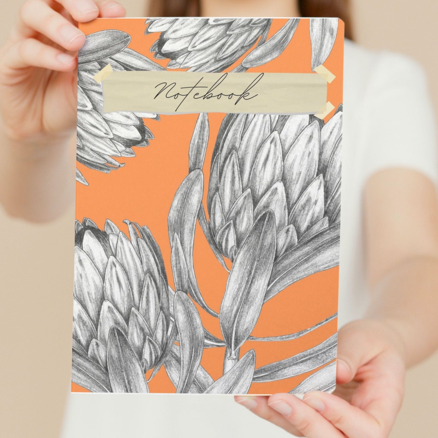 Soft Cover A5 Notebook Protea Burnt Orange