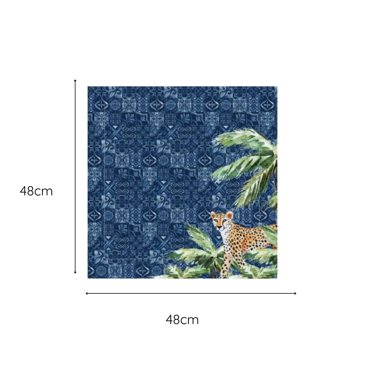 Set 2 Jungle Coast Cheetah Palm Napkin - Navy Blue