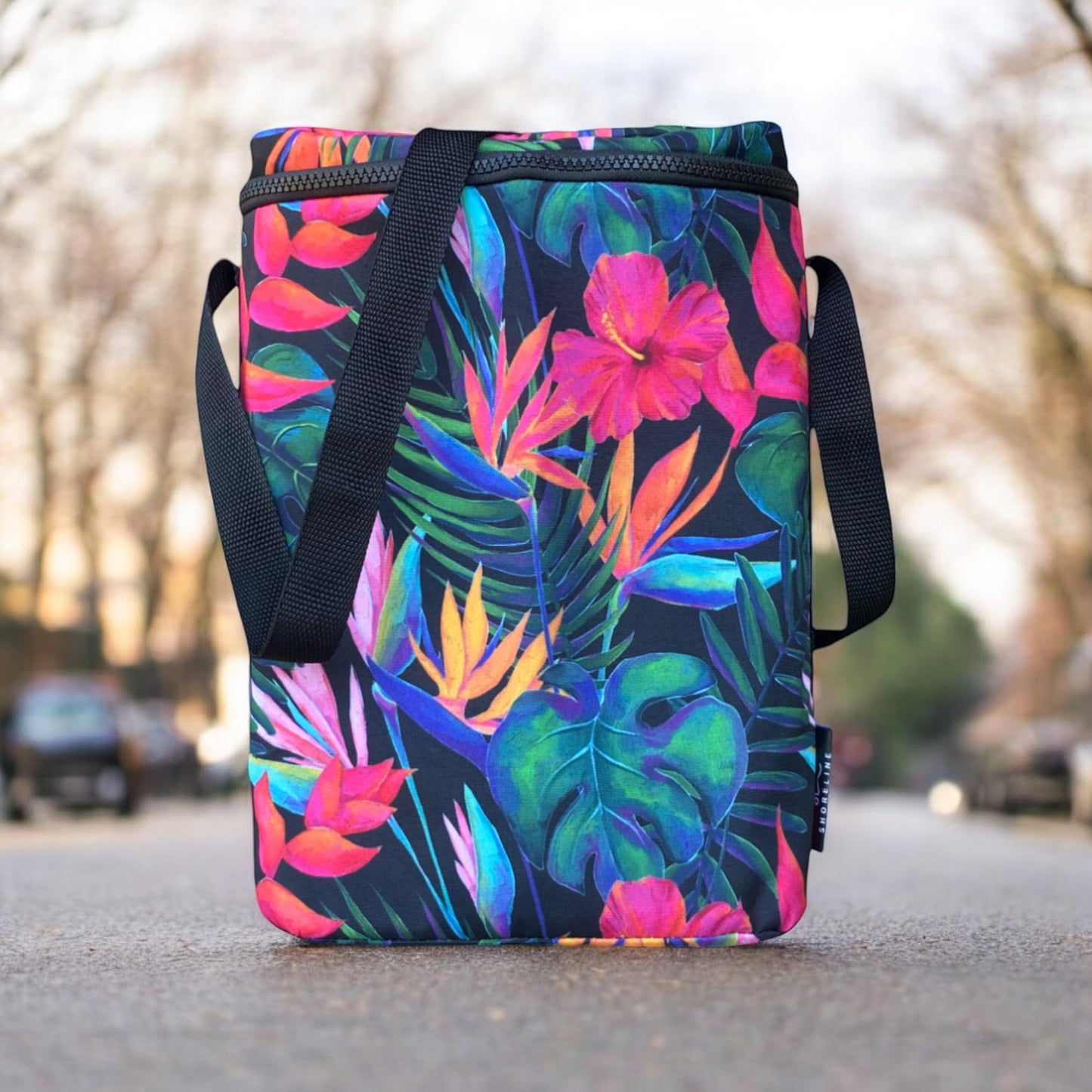 Double Wine Cooler Bag Tropic Paradise Floral
