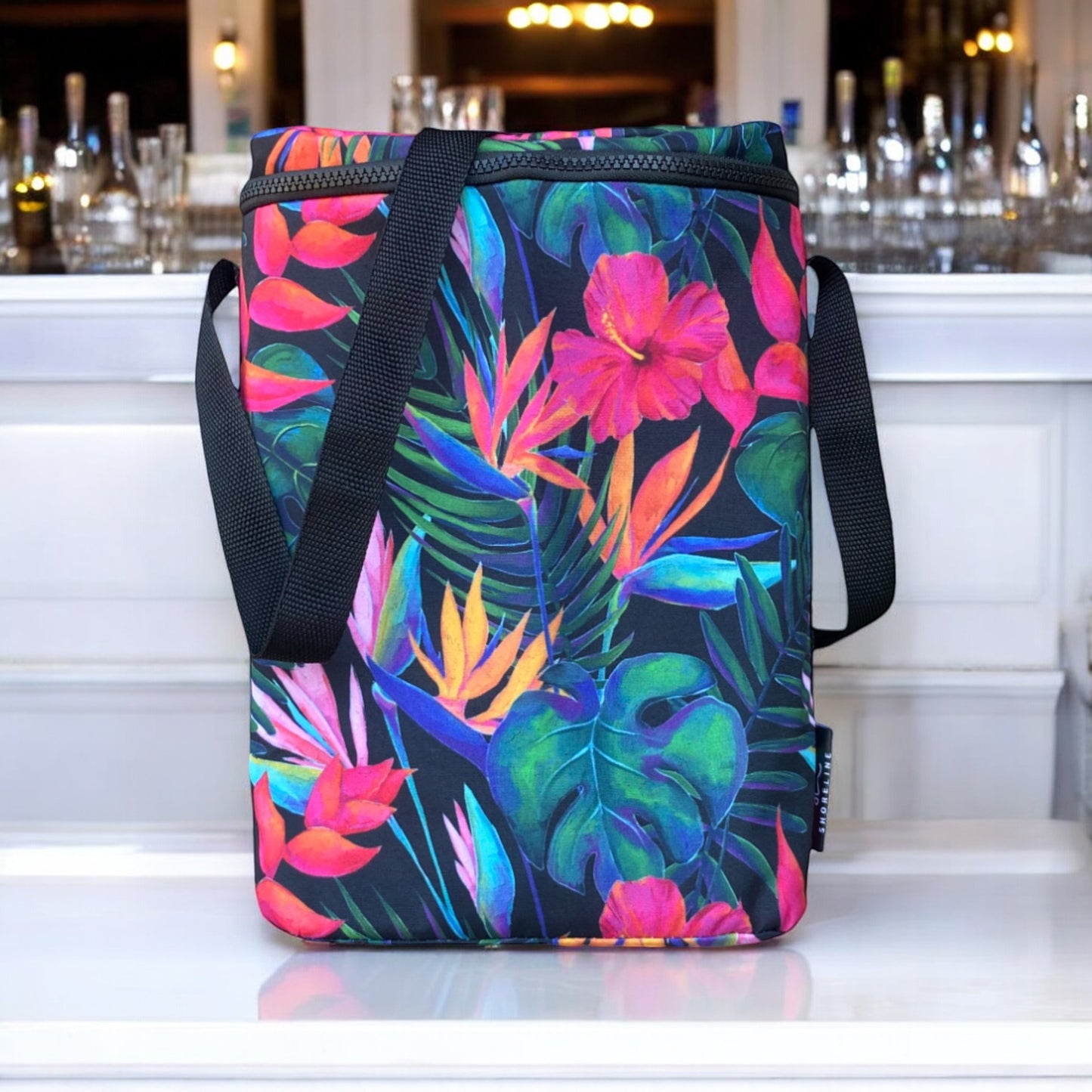 Double Wine Cooler Bag Tropic Paradise Floral