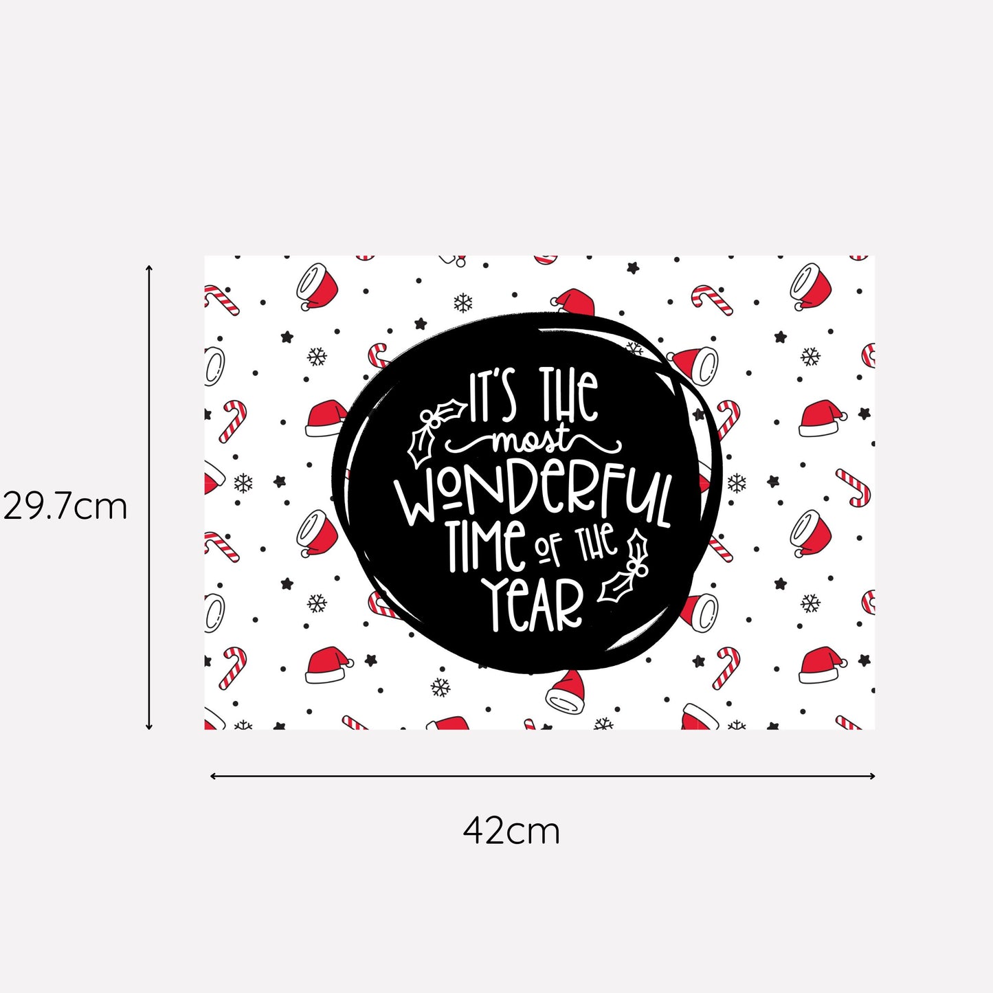 Disposable Paper Placemat Christmas Most Wonderful