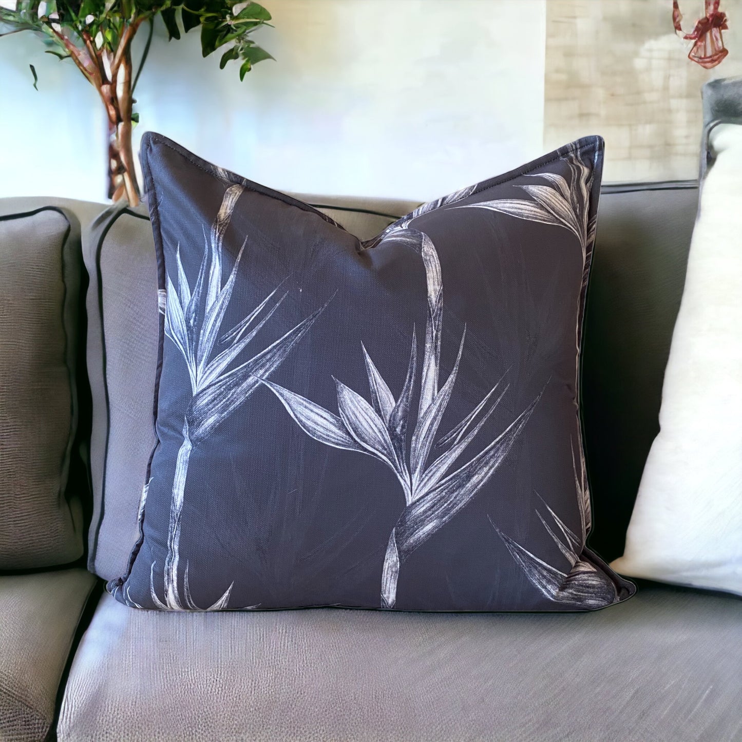Shoreline Strelitzia Dark Cushion Cover