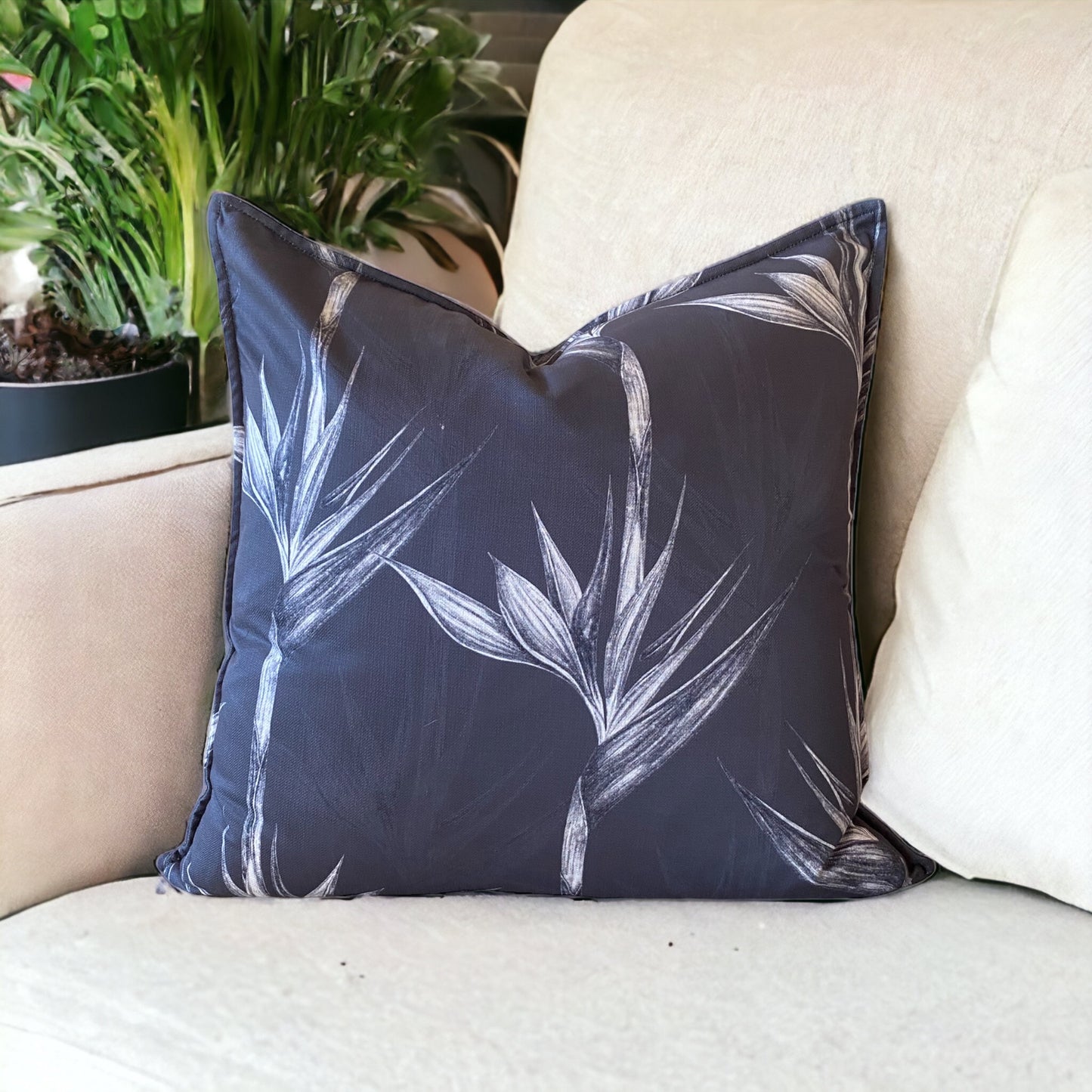Shoreline Strelitzia Dark Cushion Cover