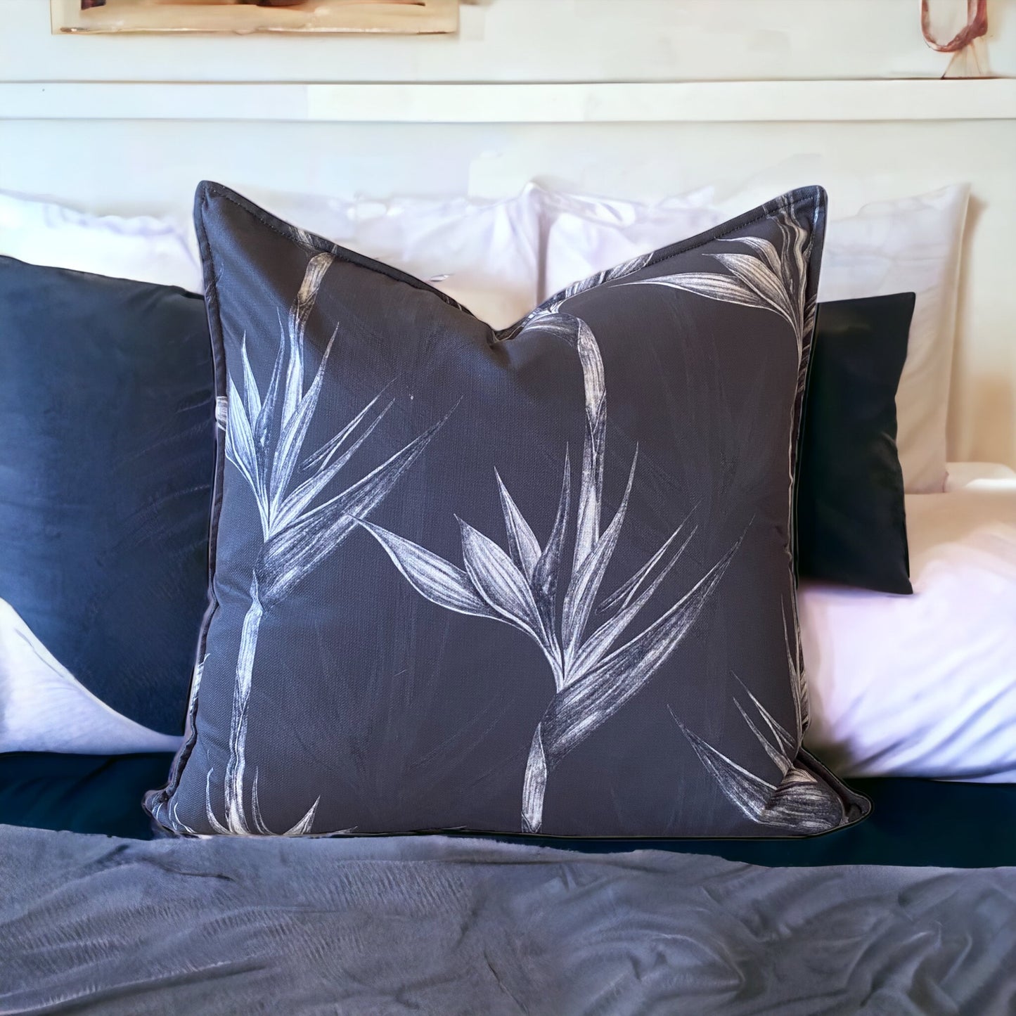Shoreline Strelitzia Dark Cushion Cover