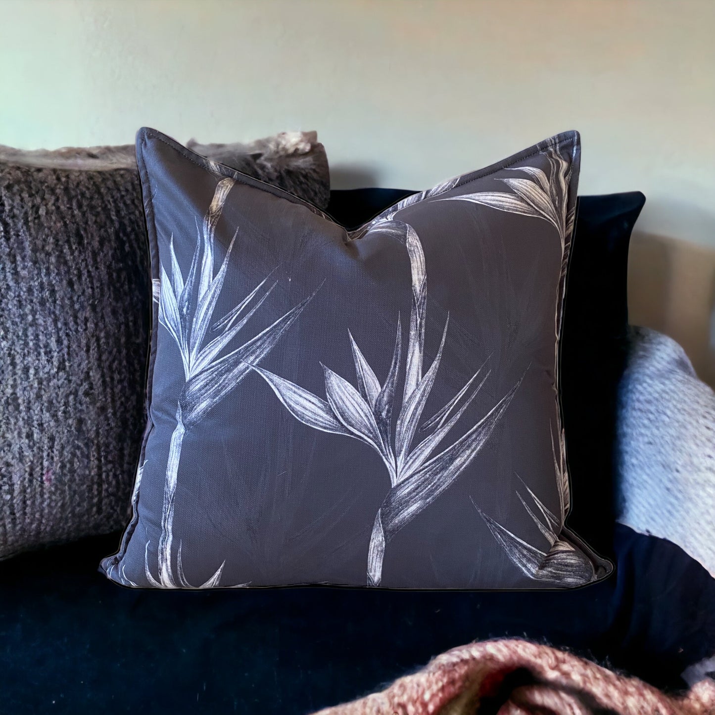 Shoreline Strelitzia Dark Cushion Cover