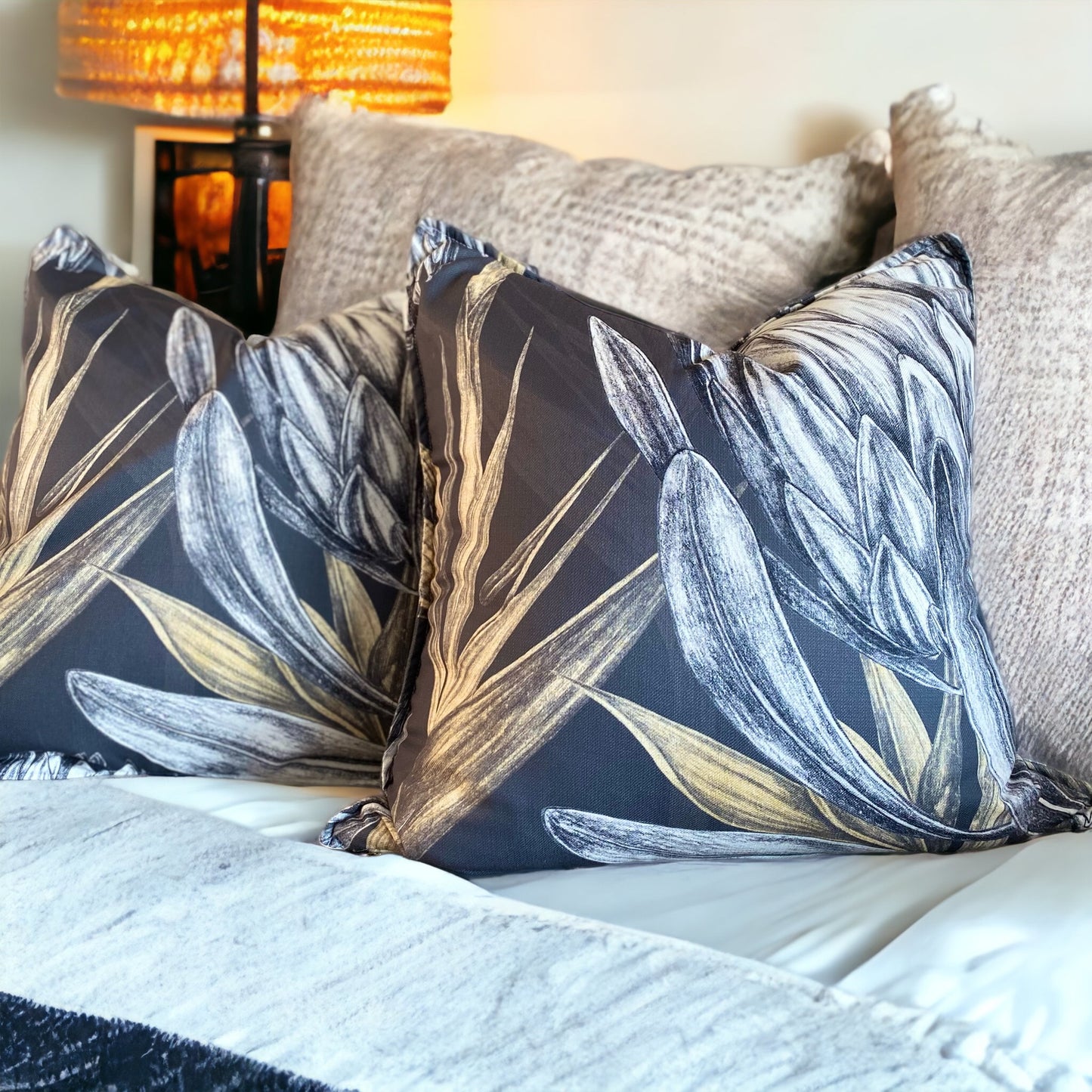 Shoreline Vintage Protea Dark Cushion Cover