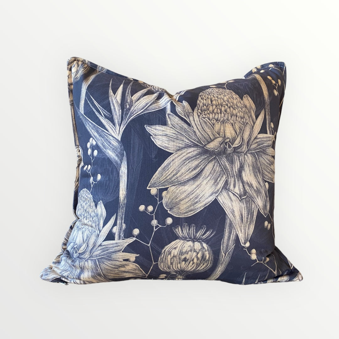 Shoreline Vintage Strelitzia Dark Cushion Cover
