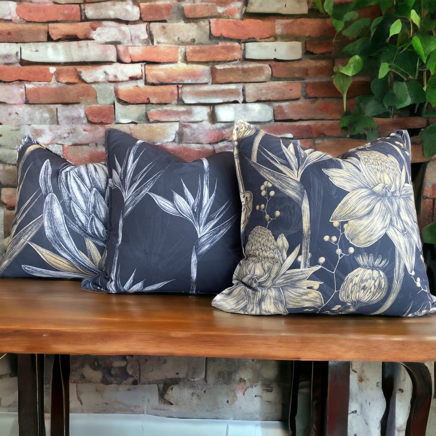 Shoreline Vintage Protea Dark Cushion Cover