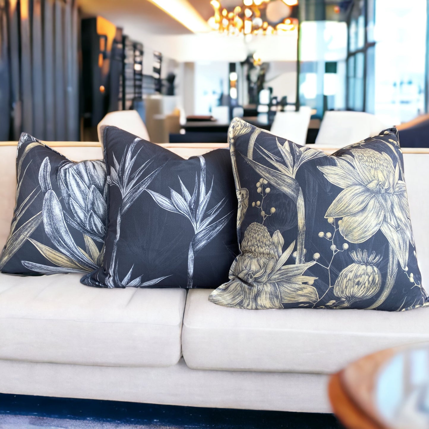 Shoreline Vintage Protea Dark Cushion Cover