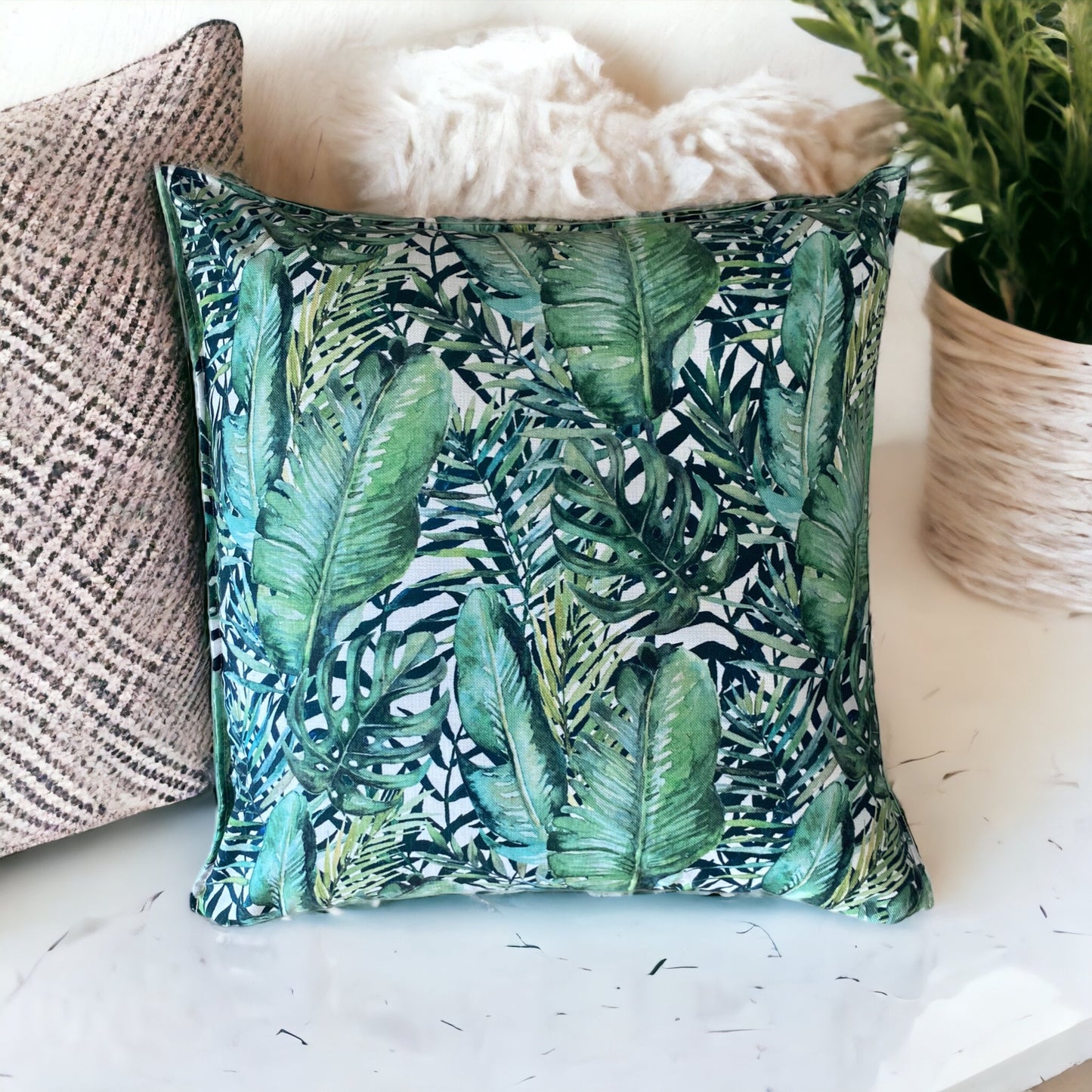 Shoreline Tropical Leaf Scatter Cushion