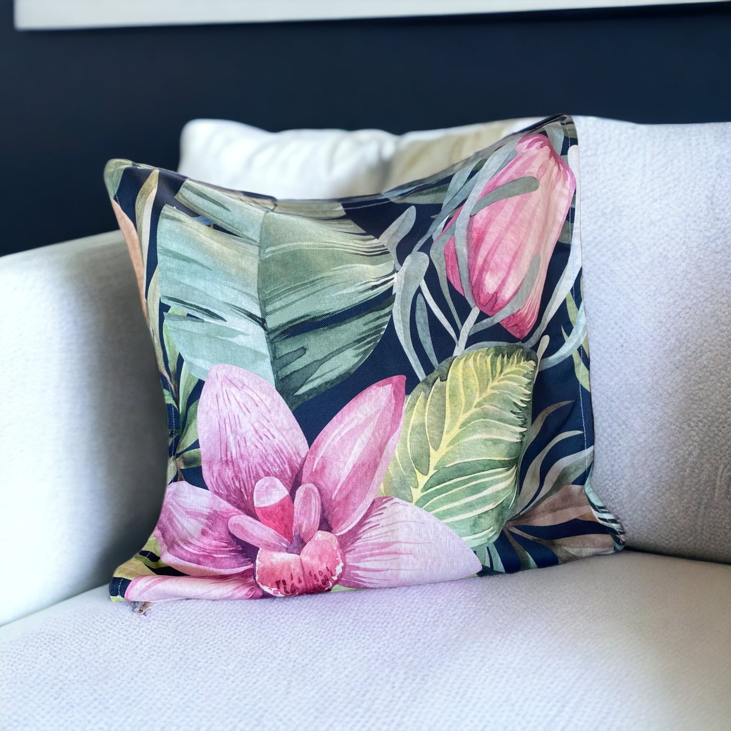 Shoreline Orchid Tropics Dark Cushion Cover