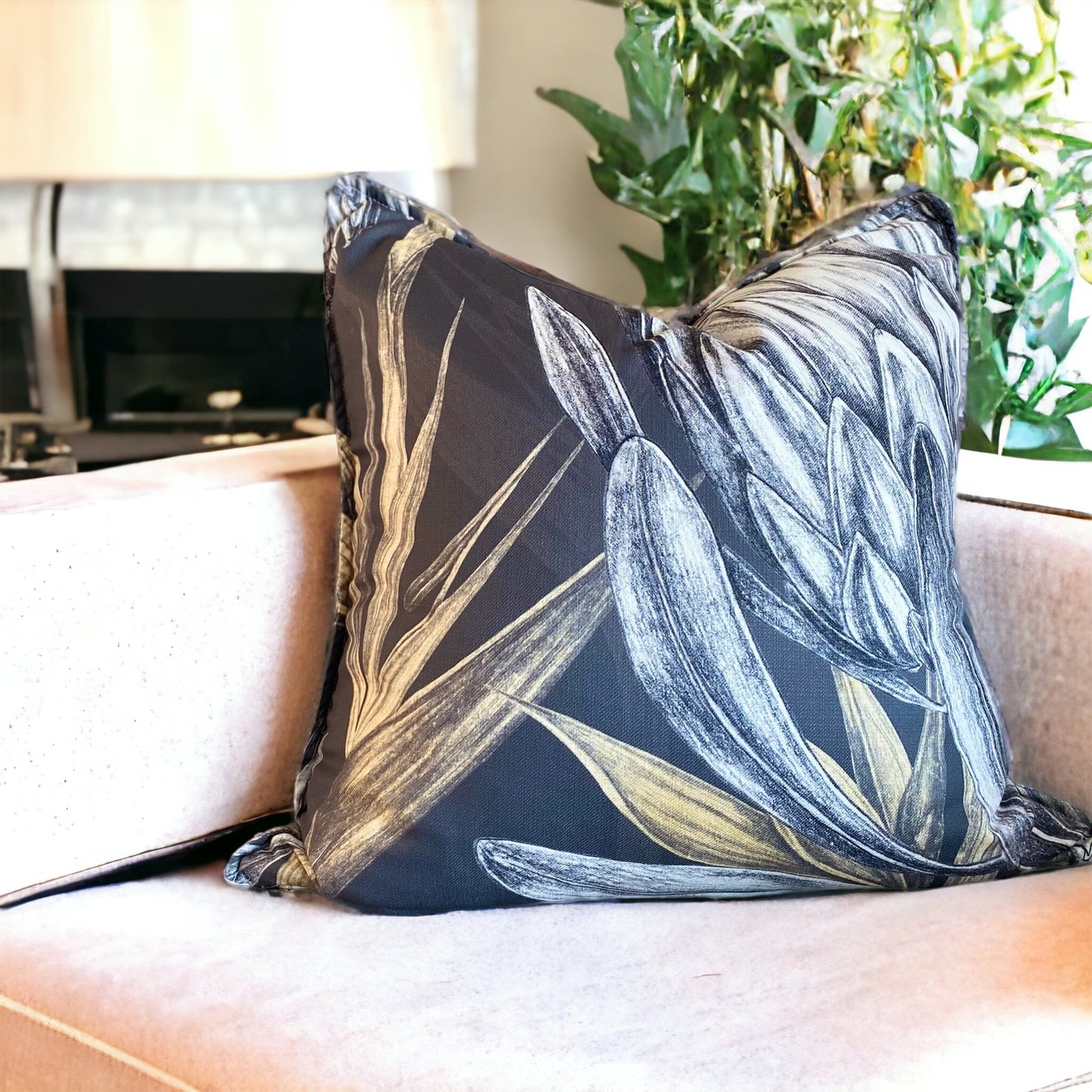 Shoreline Vintage Protea Dark Cushion Cover