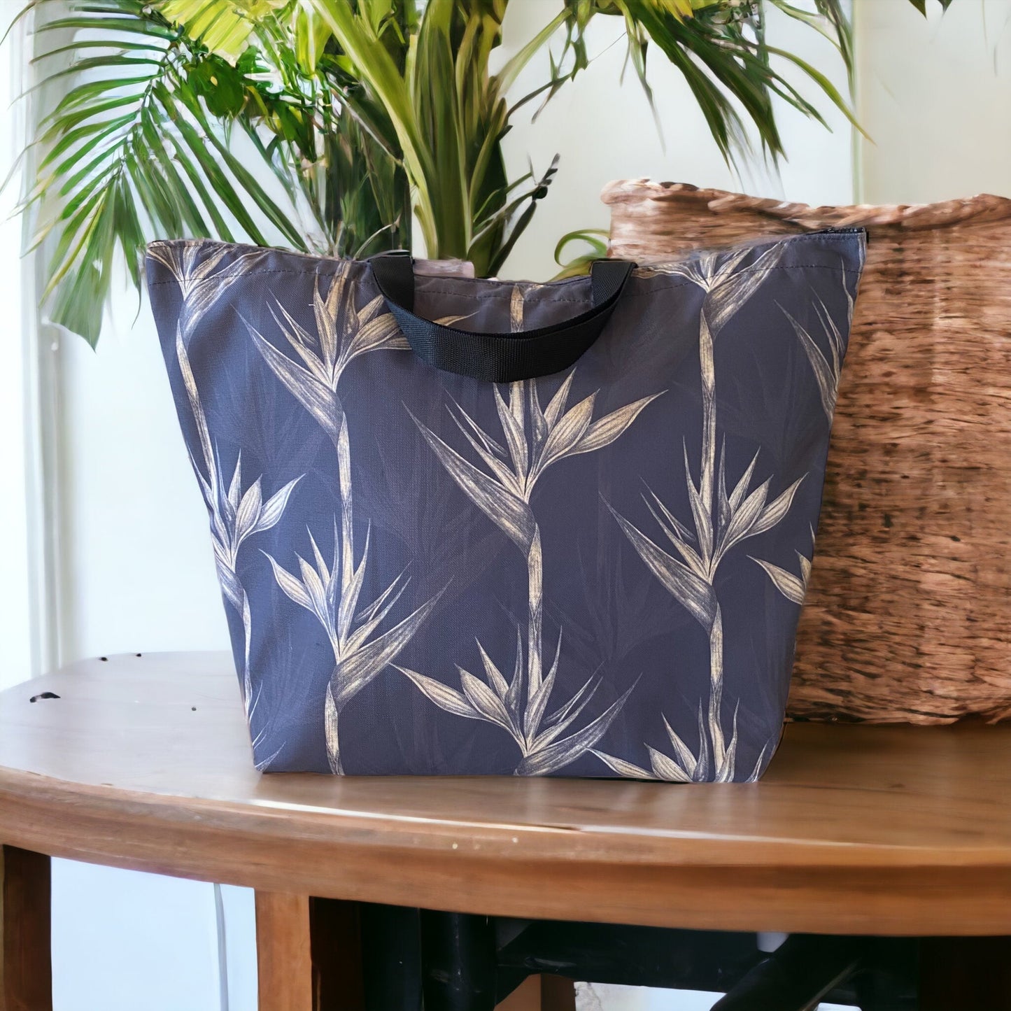 Extra Large Everyday Bag  Vintage Strelitzia Dark