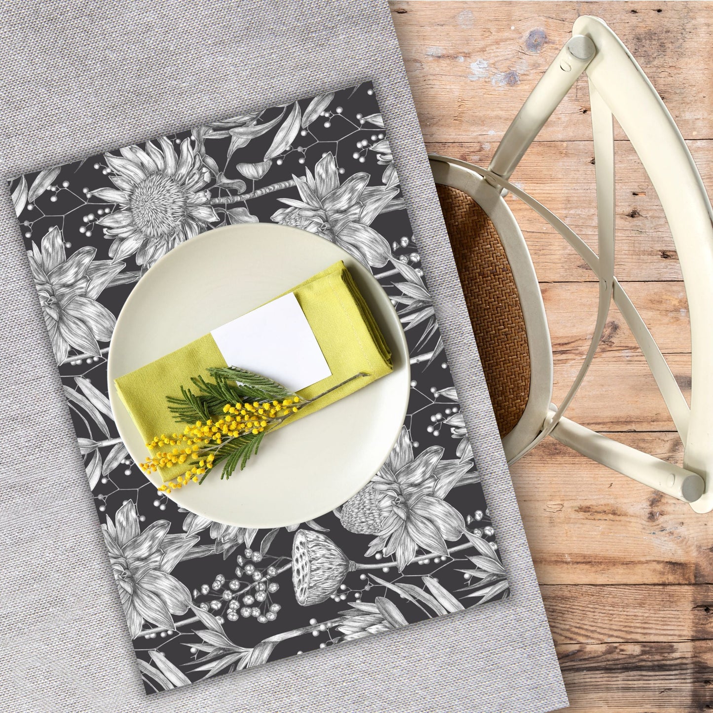 Disposable Paper Placemat Fynbos Grey