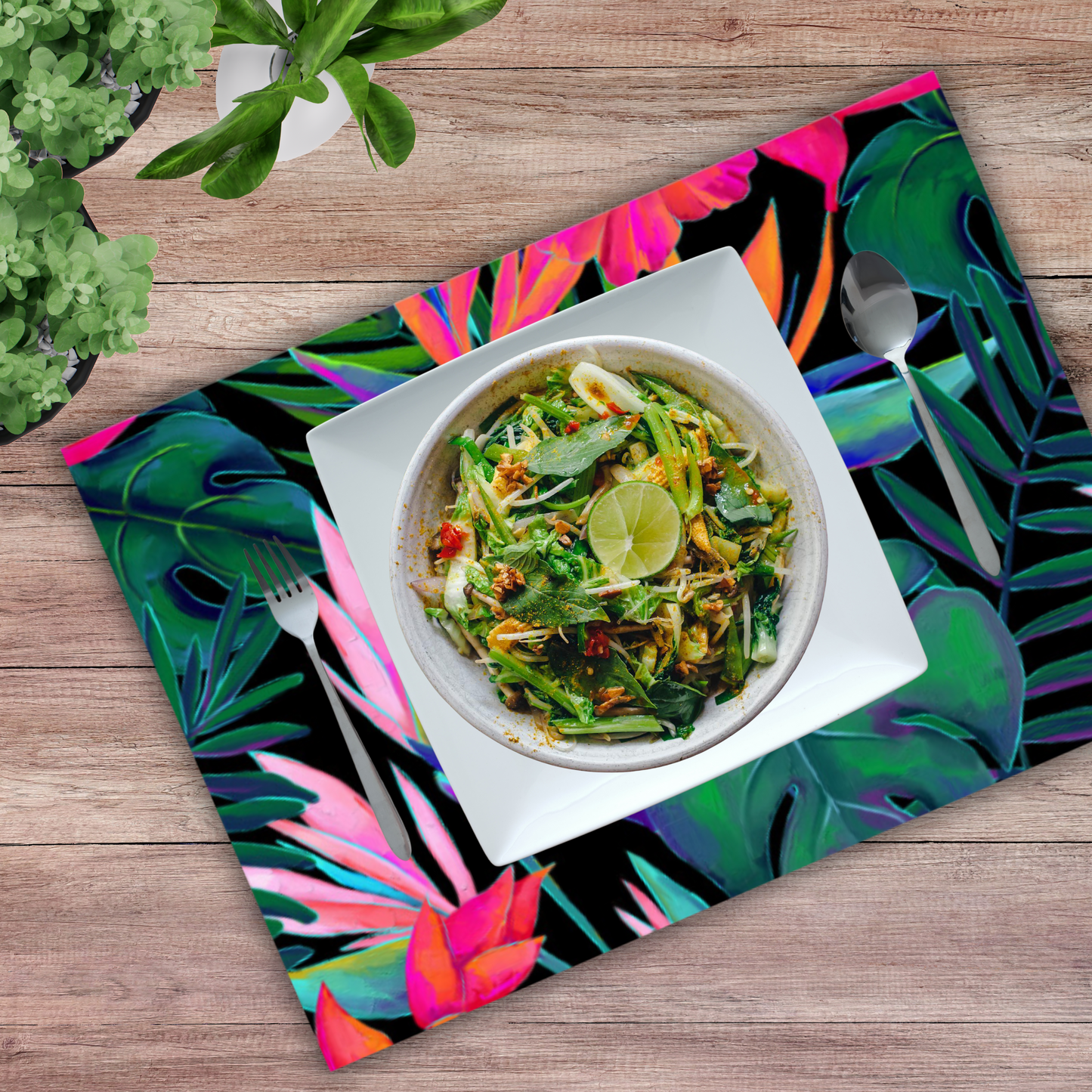 Disposable Paper Placemat Tropic Paradise Floral