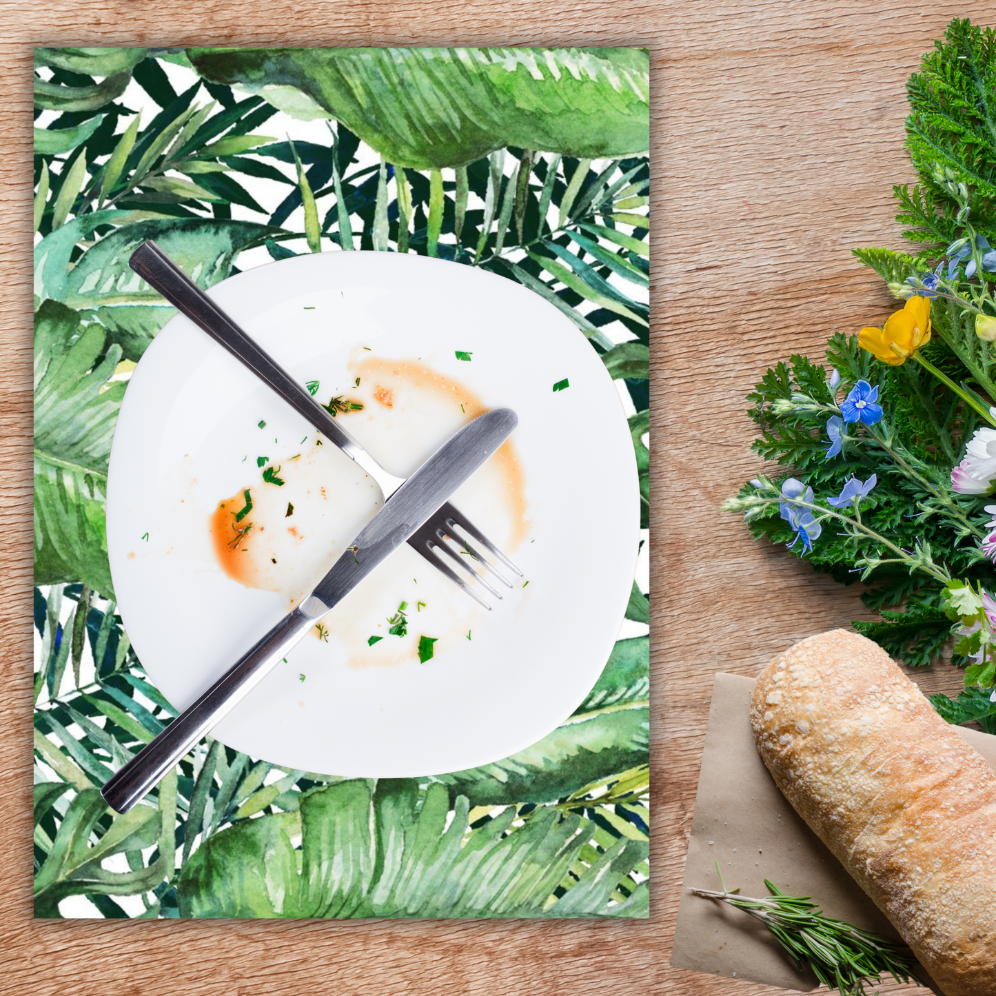 Disposable Paper Placemat Tropical Leaf