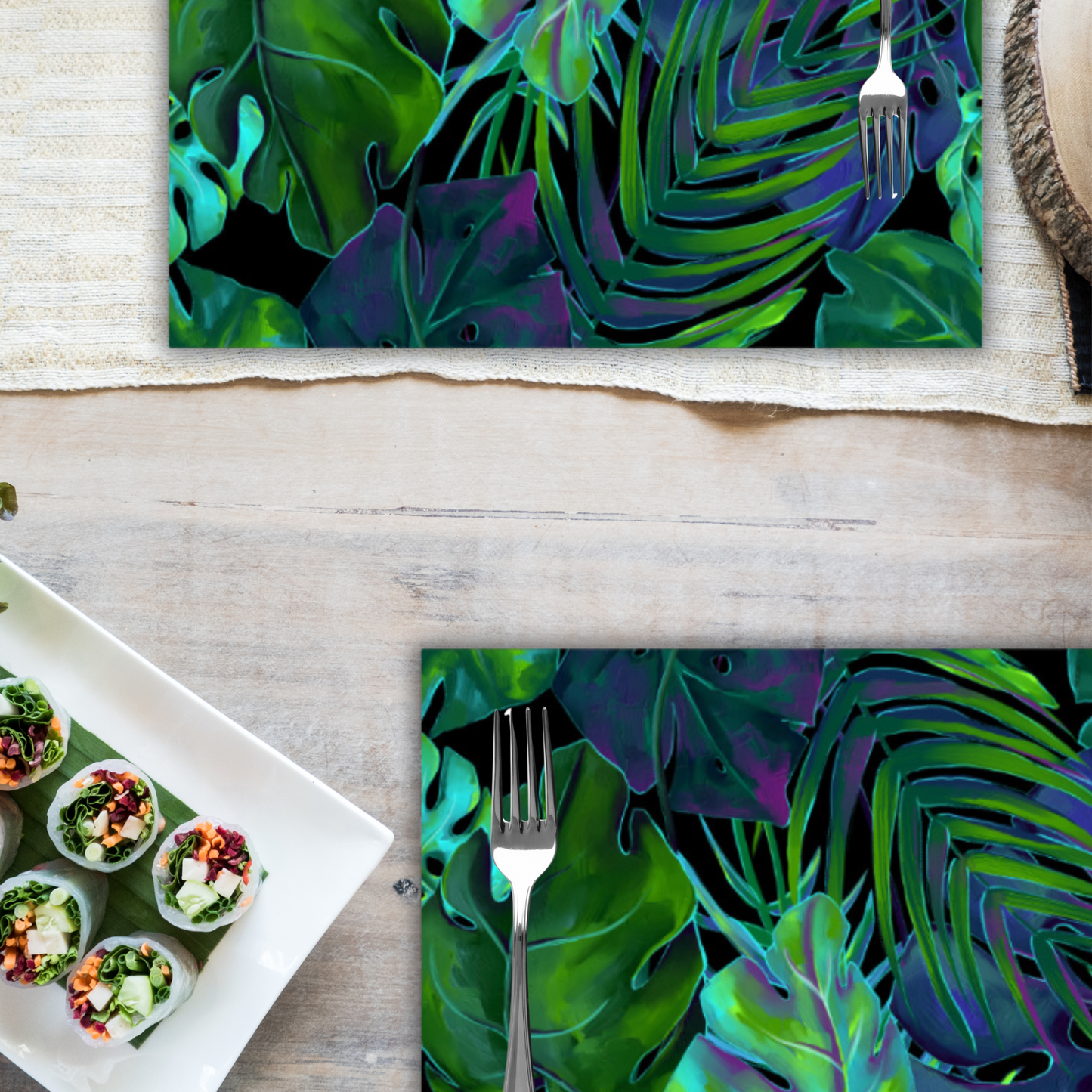 Disposable Paper Placemat Tropic Paradise Greenery