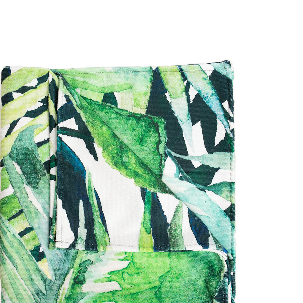 Shoreline Tropical Leaf Microfiber Standard Beach Towel