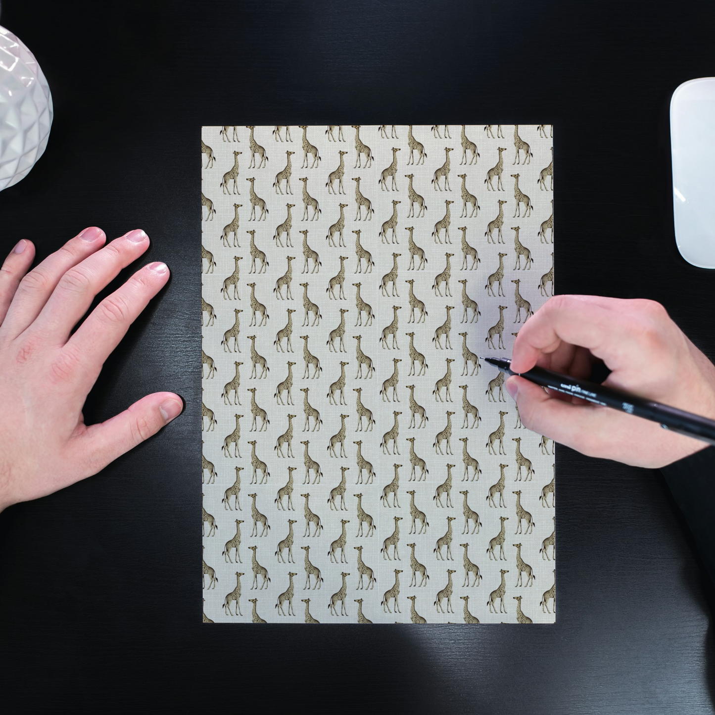 Notebook Safari Luxe Giraffe Pattern - Natural