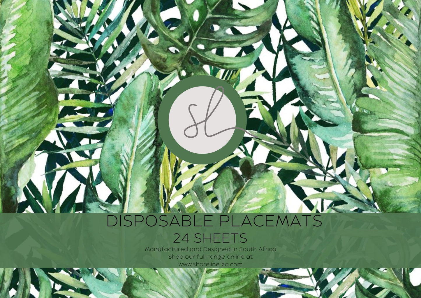 Shoreline Disposable Paper Placemat Tropical Leaf