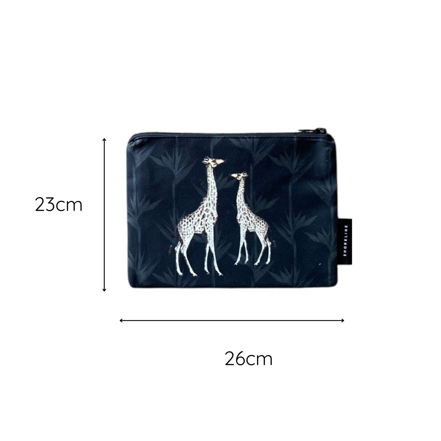 Safari Luxe Giraffe Pair Cosmetic Bag - Black Gold