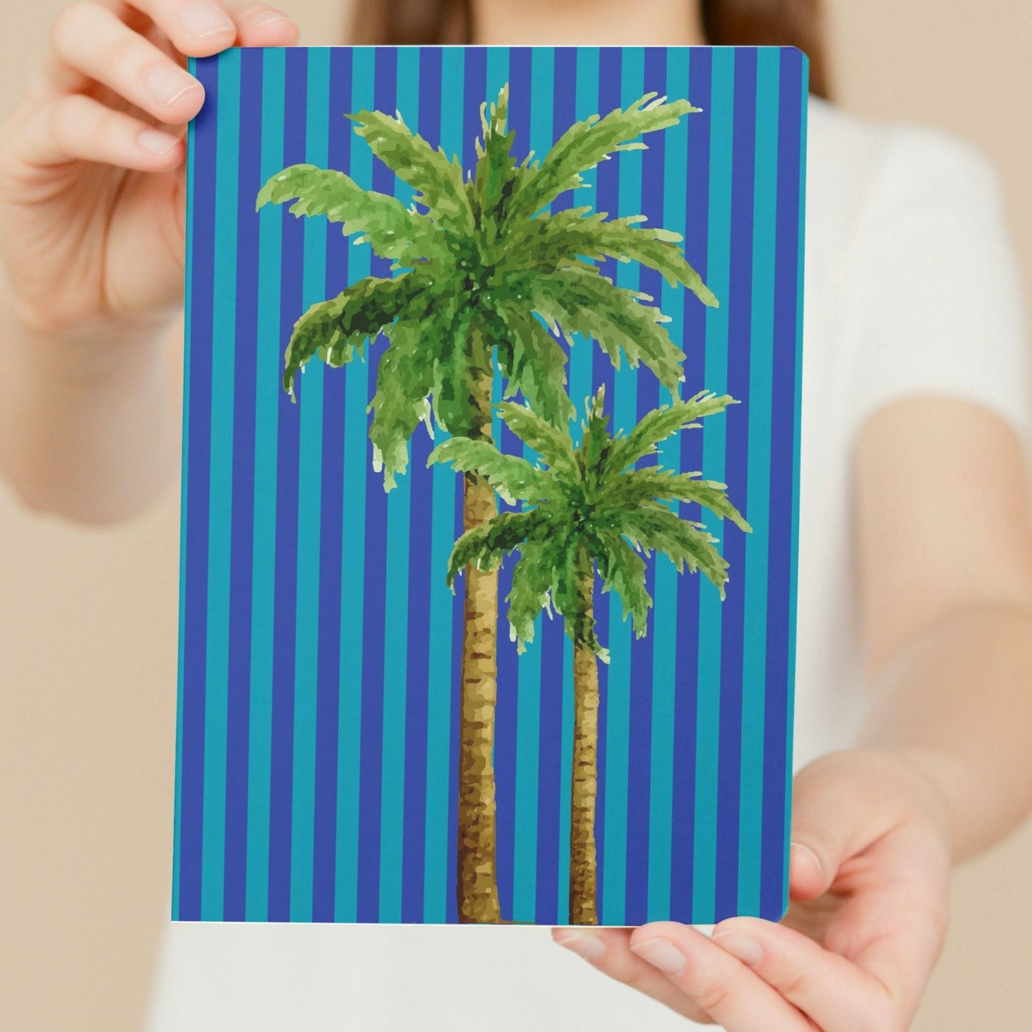 Notebook Cabana Stripe Palm - Blue