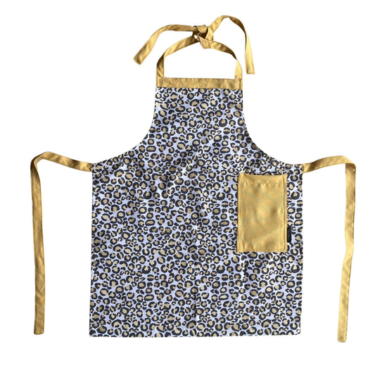 Safari Luxe Textured Leopard Print Apron - Natural