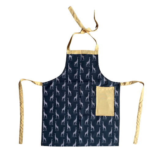 Safari Luxe Giraffe Apron - Black Gold