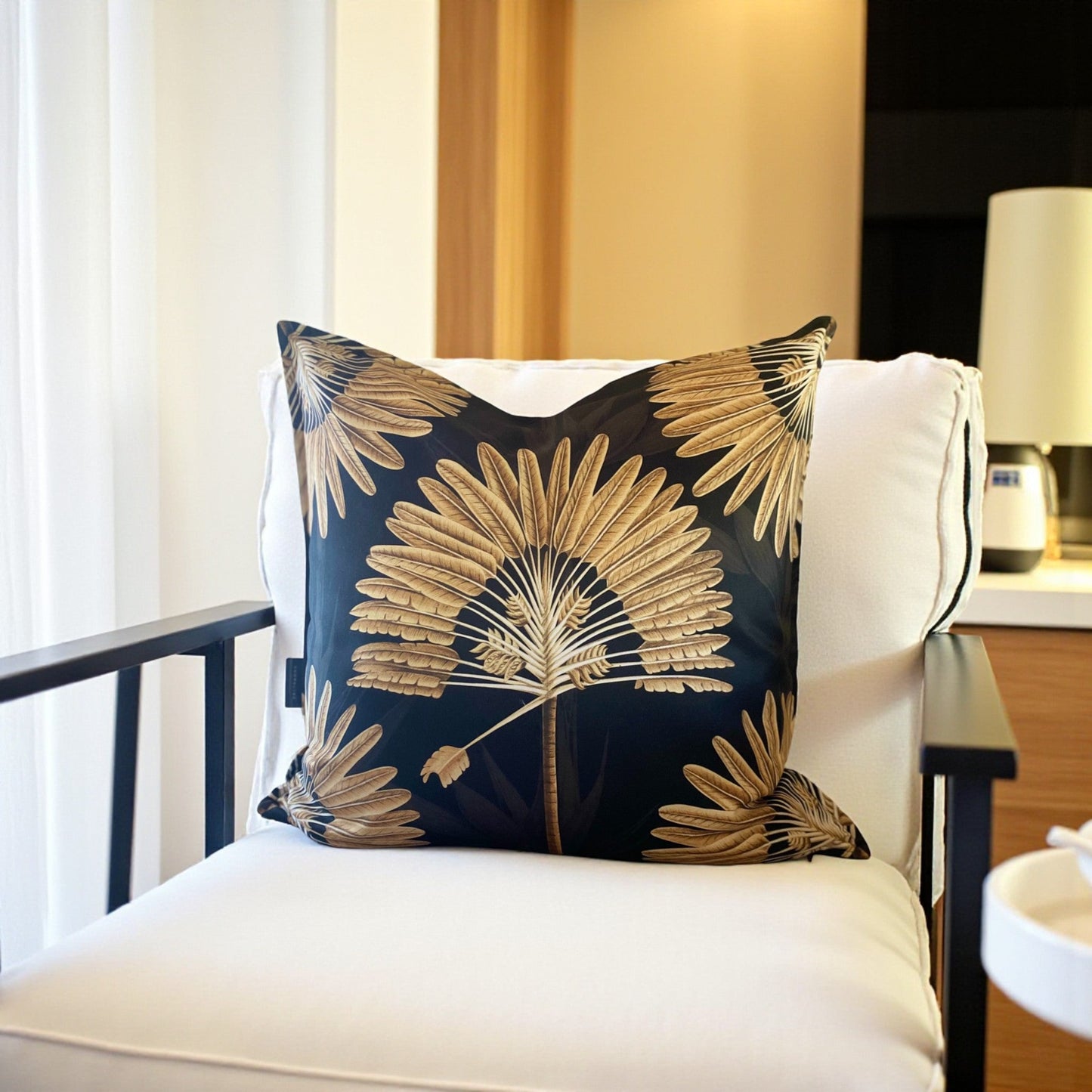 Safari Luxe Palm Grove Cushion Cover - Dark Golden