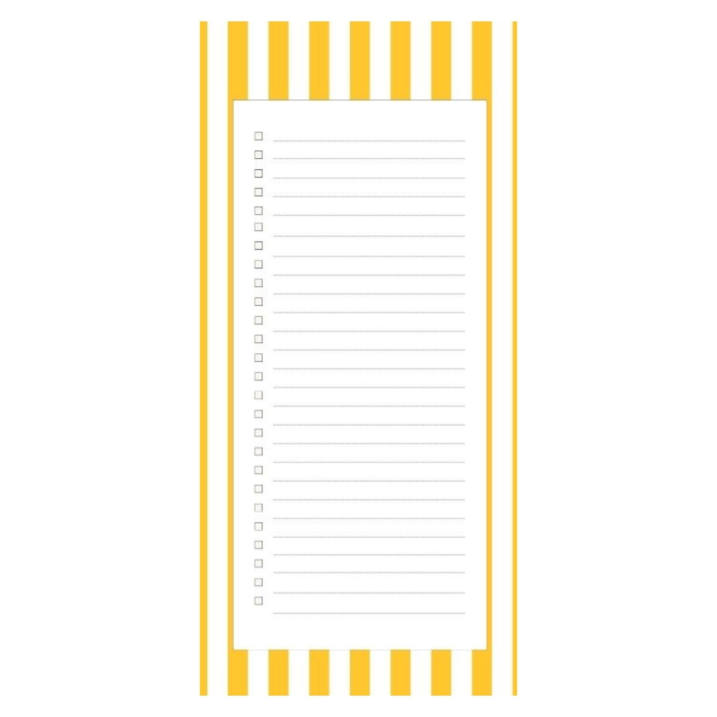 Magnetic Notepad Shoreline Cabana Stripe Things To Do - Yellow