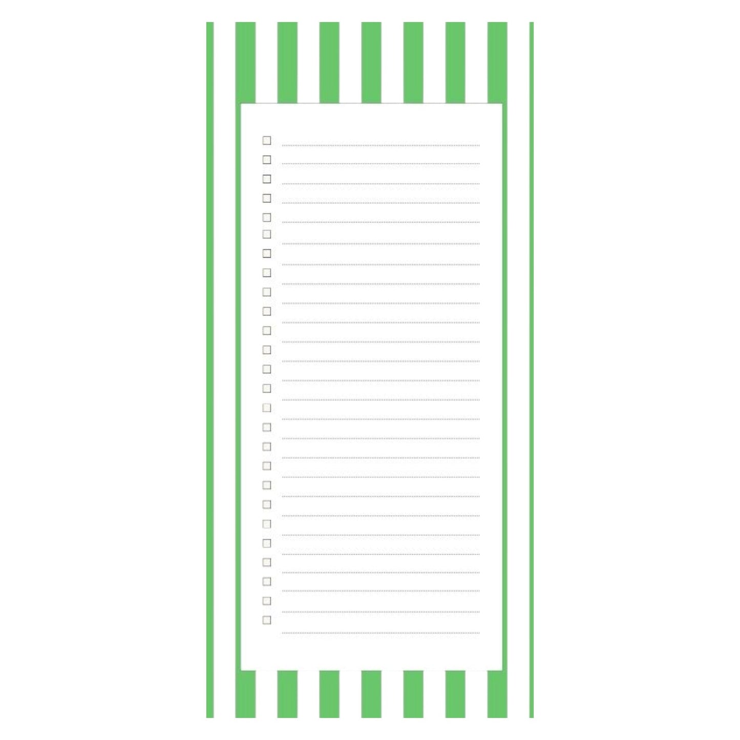 Magnetic Notepad Shoreline Cabana Stripe Shopping List - Green