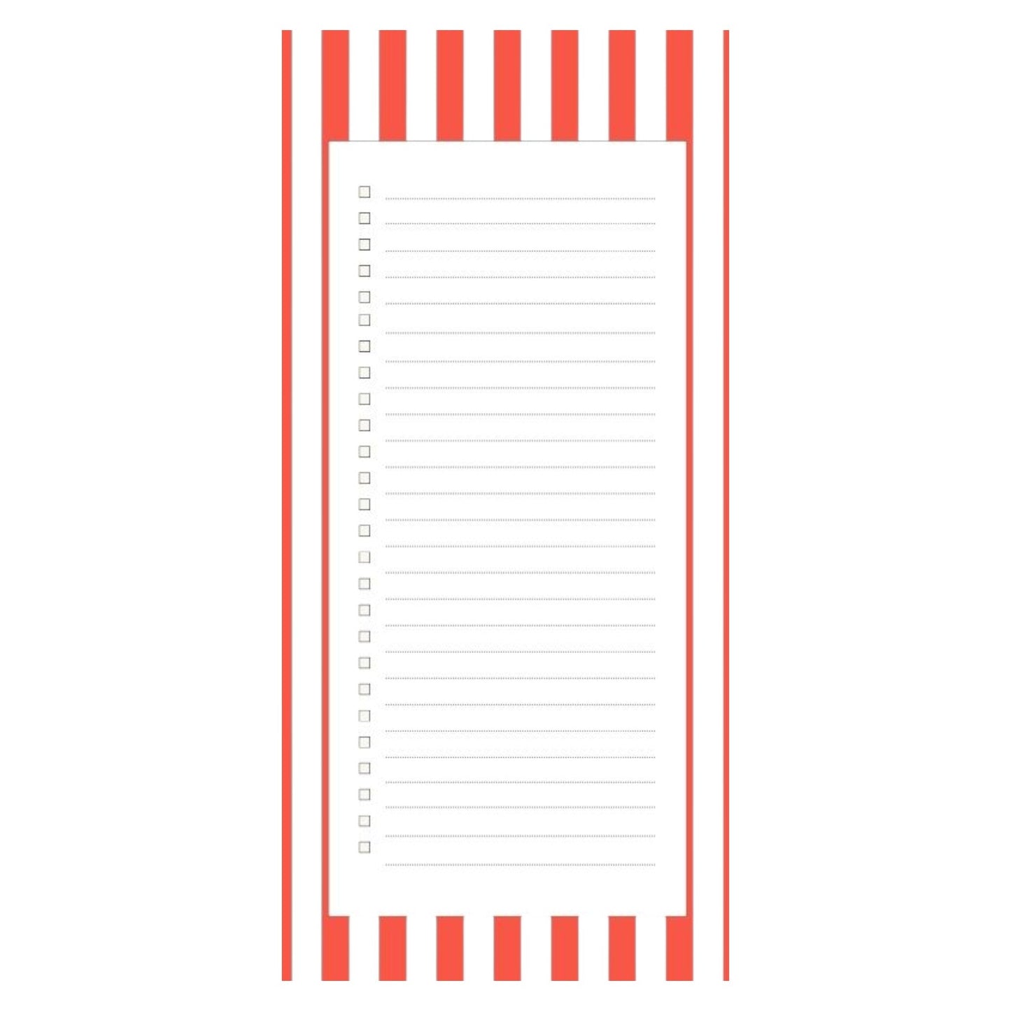 Magnetic Notepad Shoreline Cabana Stripe To Do List - Red