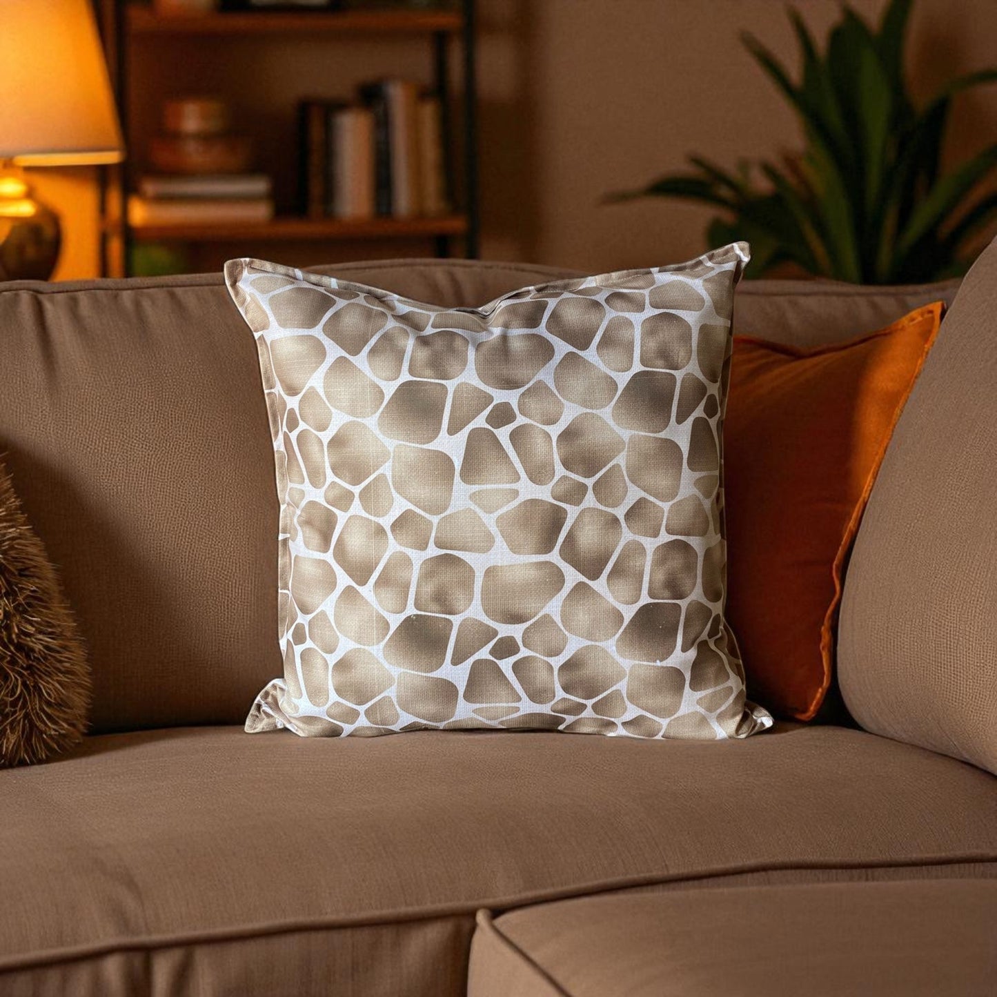 Safari Luxe Textured Giraffe Hide Cushion Cover - Natural