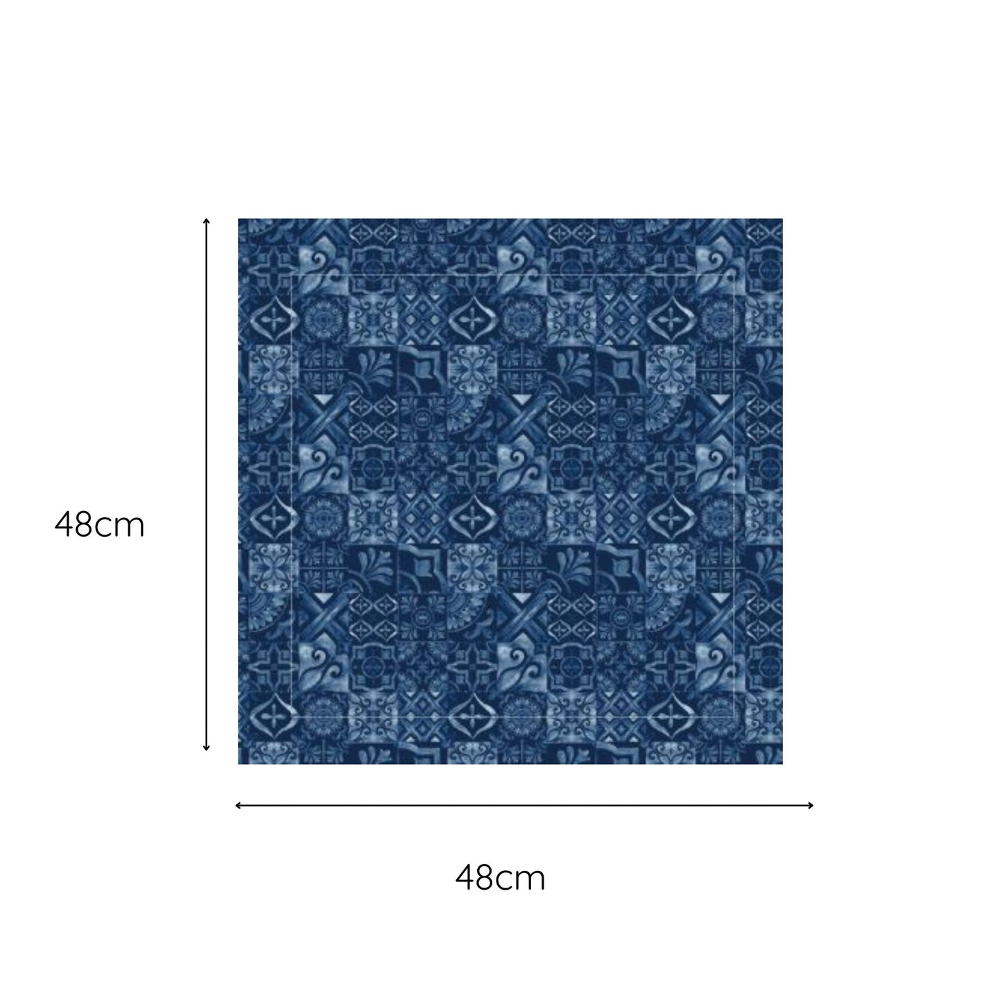 Set 2 Jungle Coast Mediterranean Tiles Napkin - Navy Blue