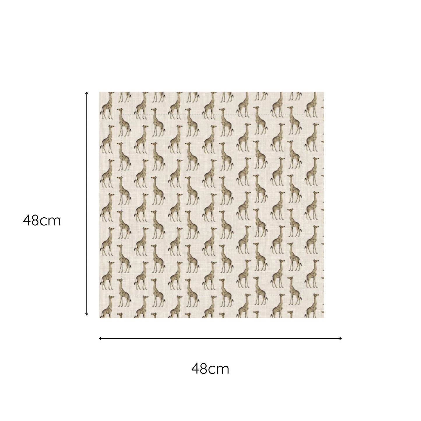 Set 2 Safari Luxe Giraffe Fabric Napkin - Natural