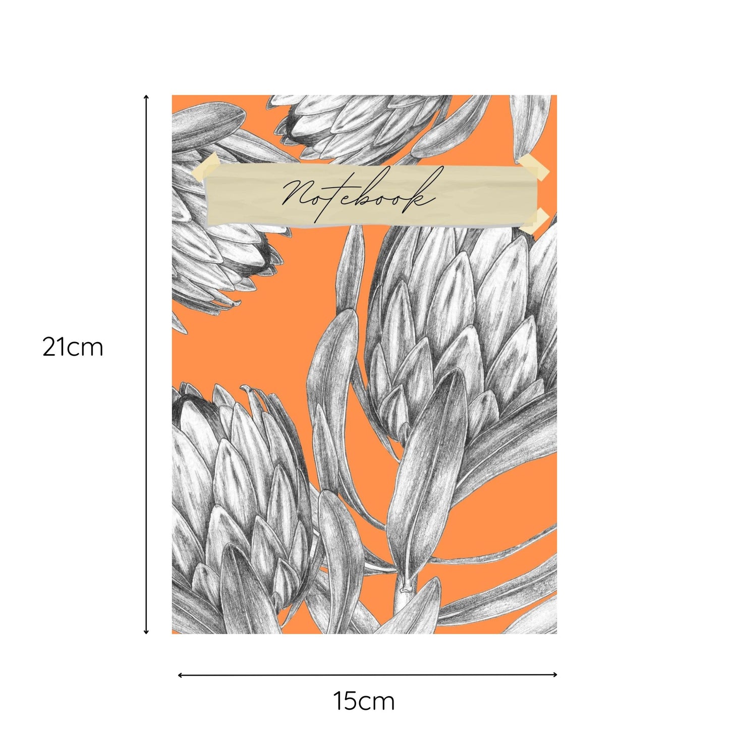 Soft Cover A5 Notebook Protea Burnt Orange