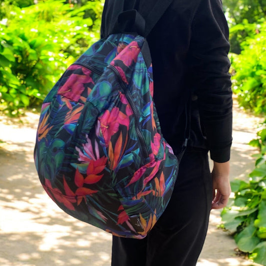 Fold Up Backpack Tropic Paradise Floral