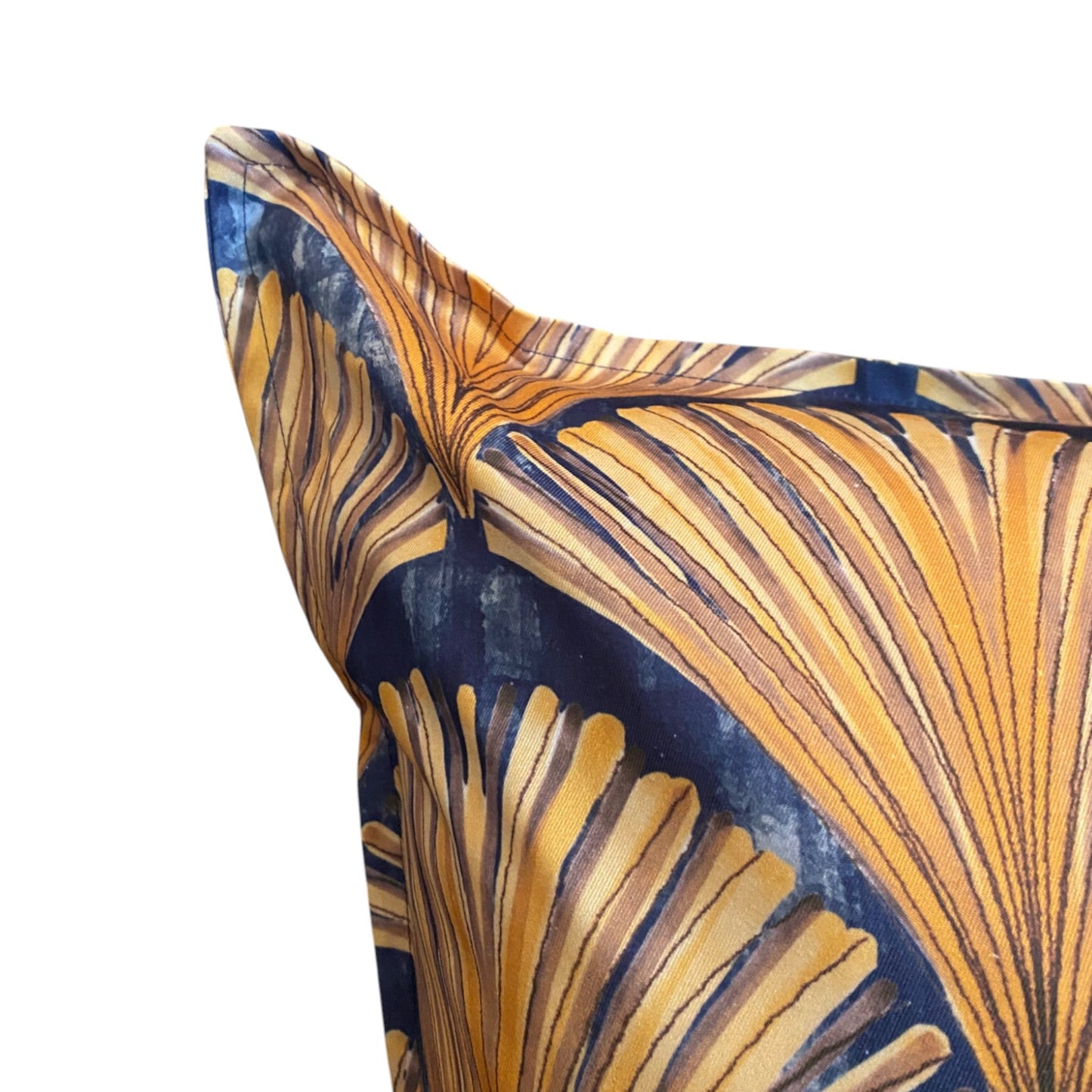 Jungle Coast Art Deco Cushion Cover - Navy Blue