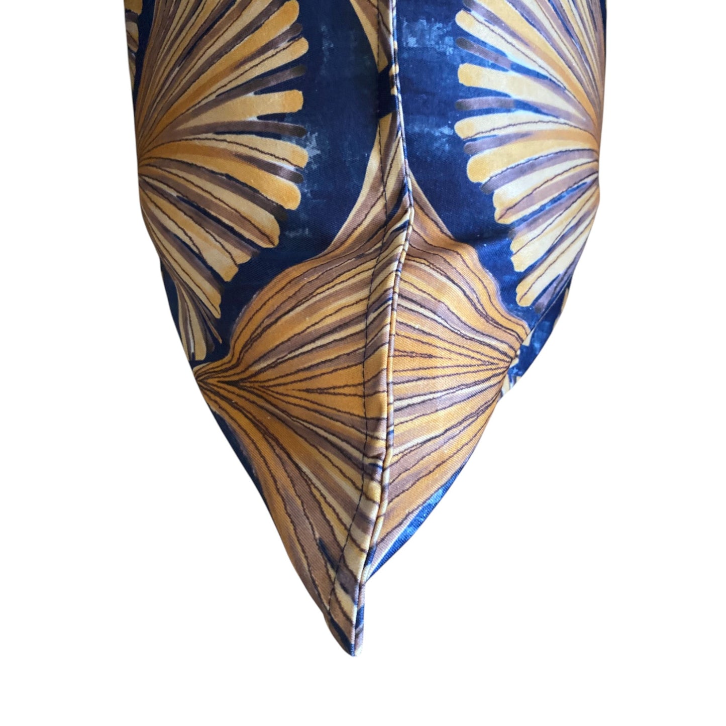 Jungle Coast Art Deco Cushion Cover - Navy Blue