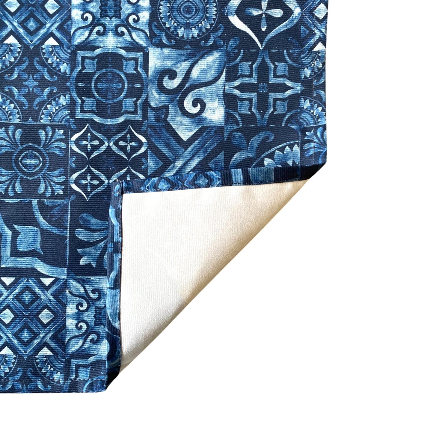 Jungle Coast Mediterranean Tiles Tea Towel - Navy Blue