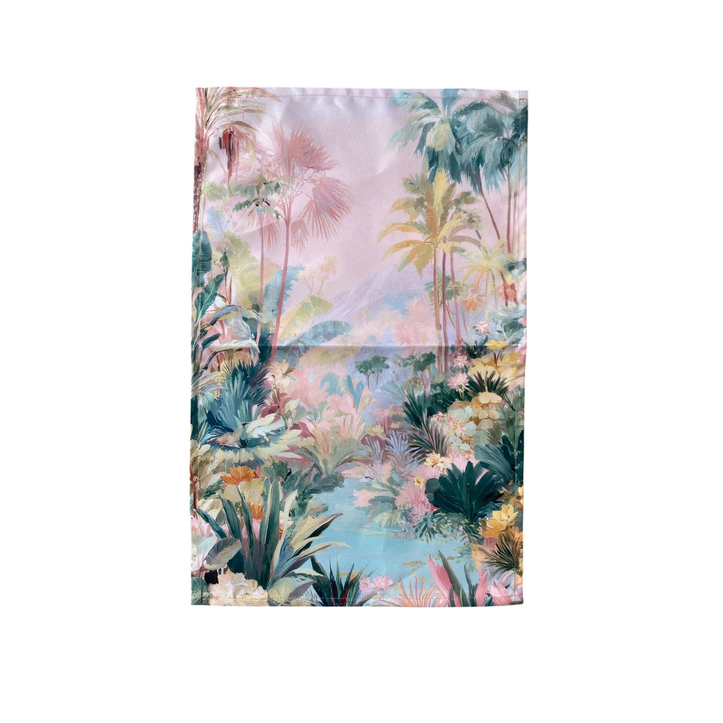 Summer Haze Jungle Landscape Tea Towel - Muted Pastels