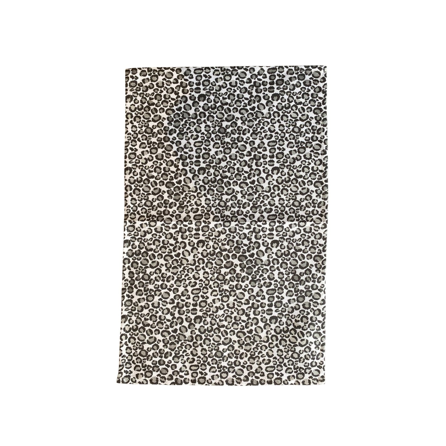 Safari Luxe Textured Leopard Print Tea Towel - Natural