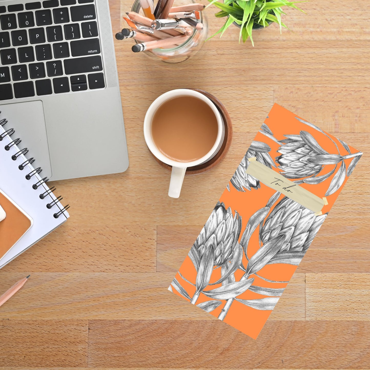 Magnetic Notepad Protea Burnt Orange