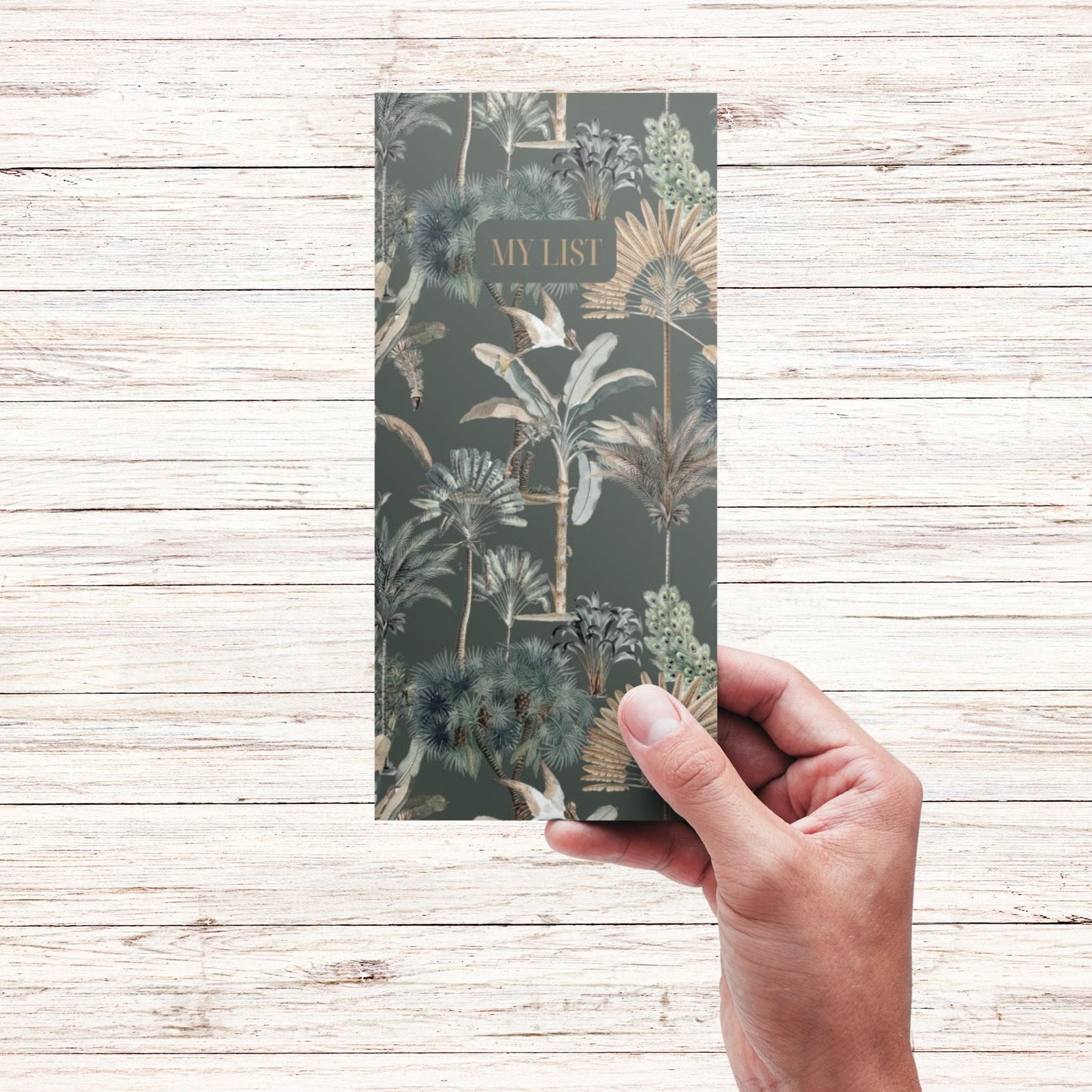 Magnetic Notepad Exotic Palm & Peacock - Emerald Green