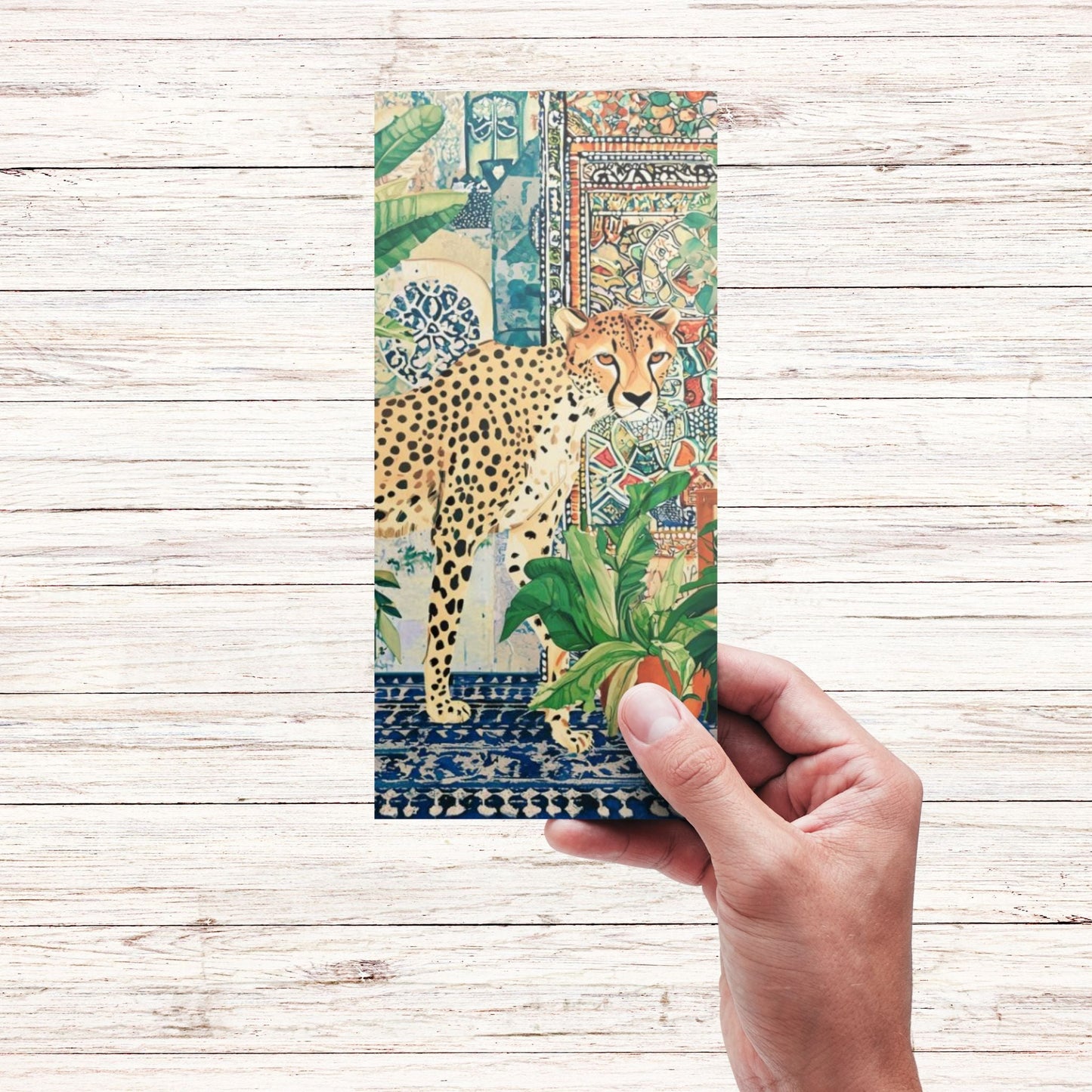 Magnetic Notepad Jungle Coast Cheetah Botanicals - Navy Blue