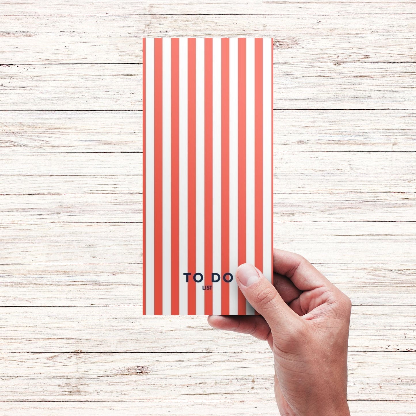 Magnetic Notepad Shoreline Cabana Stripe To Do List - Red