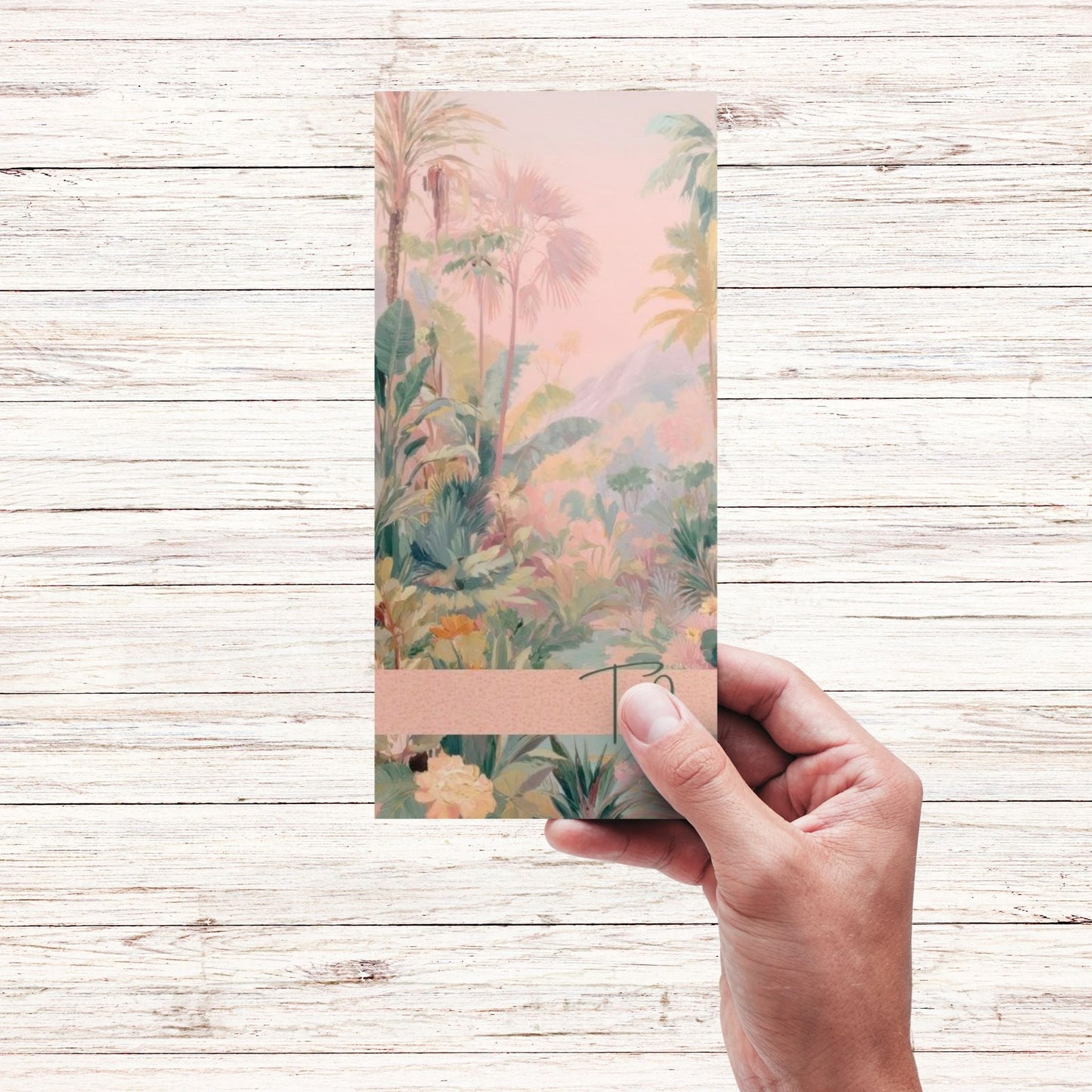 Magentic Notepad Summer Haze Jungle Landscape To Do - Muted Pastel