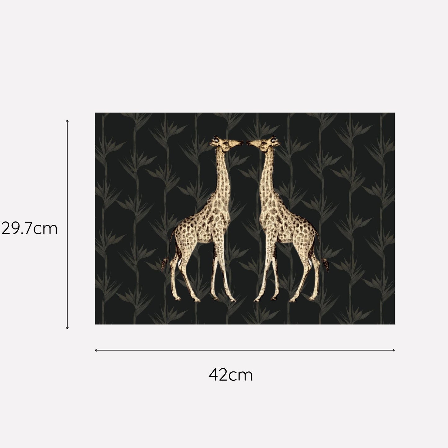 Safari Luxe Pair Disposable Paper Placemat - Black