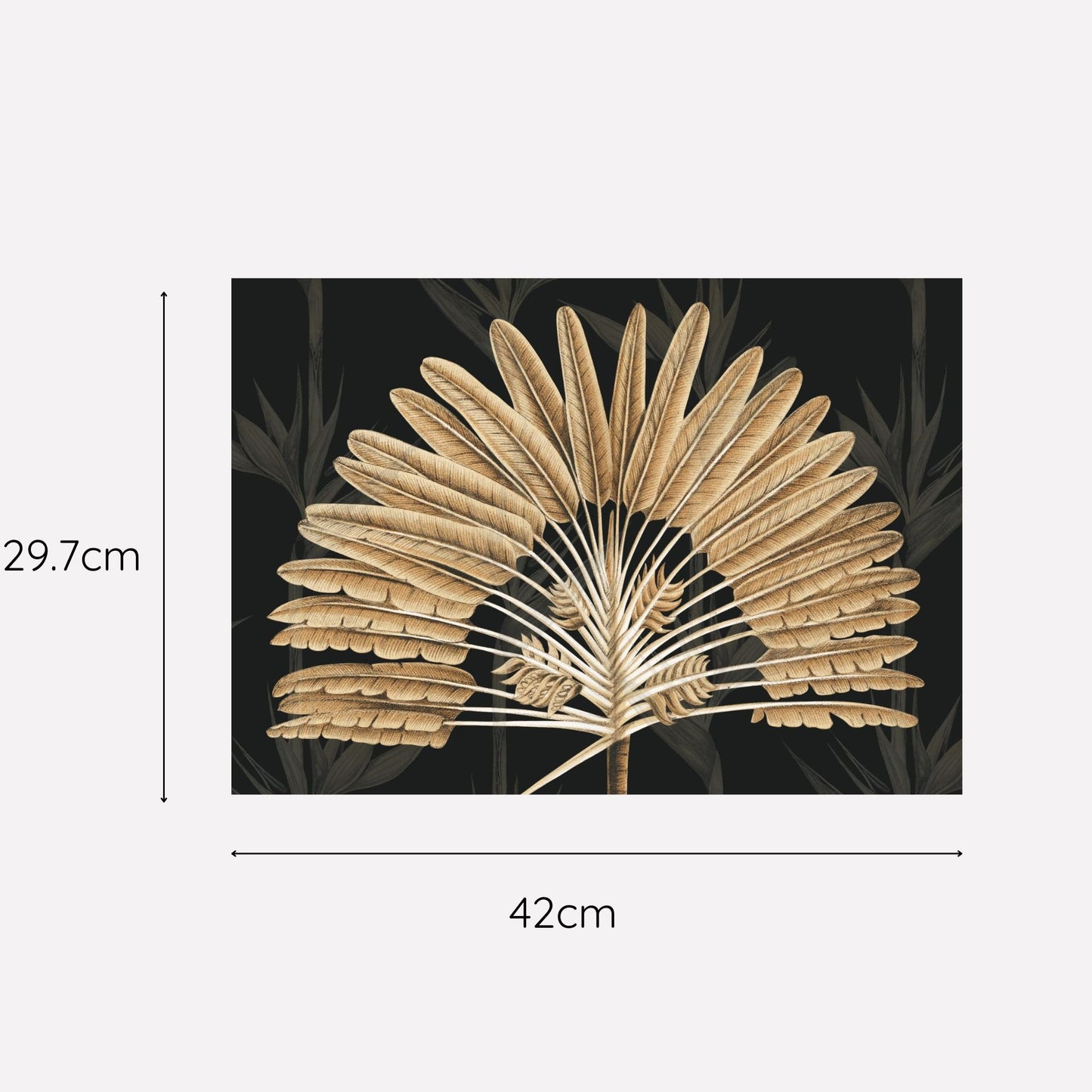 Safari Luxe Palm Grove Paper Disposable Placemat - Black