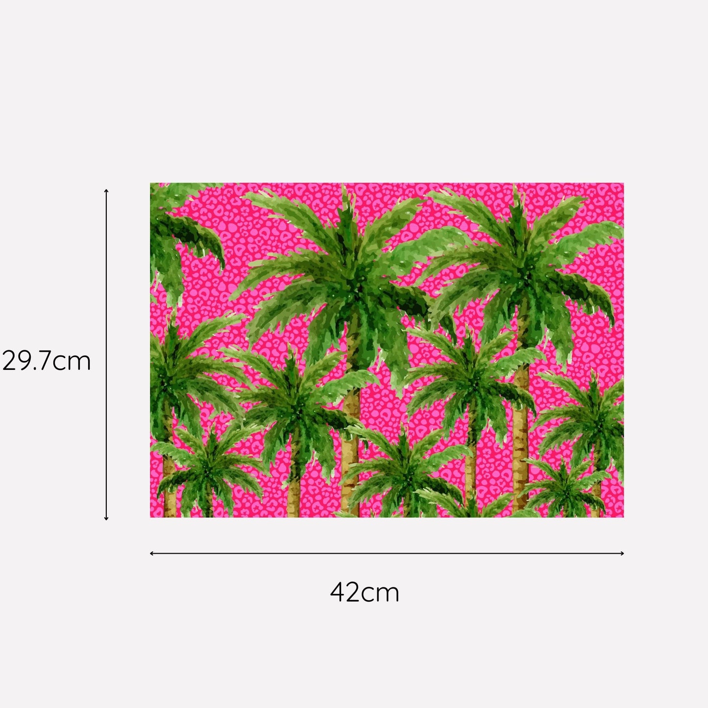 Poolside Bliss Hot Pink Leopard Palm Paper Disposable Placemat - Pink